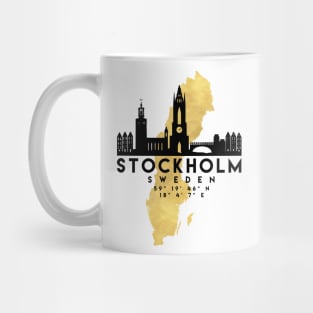 Stockholm Sweden Skyline Map Art Mug